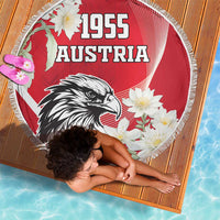 Austria Independence Day 1955 Beach Blanket Black Eagle And Edelweiss Flowers - Wonder Print Shop