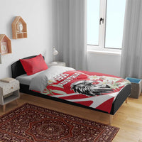 Austria Independence Day 1955 Bedding Set Black Eagle And Edelweiss Flowers - Wonder Print Shop