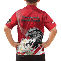 Austria Independence Day 1955 Family Matching Puletasi and Hawaiian Shirt Black Eagle And Edelweiss Flowers - Wonder Print Shop