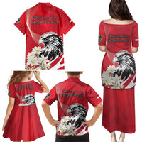 Austria Independence Day 1955 Family Matching Puletasi and Hawaiian Shirt Black Eagle And Edelweiss Flowers - Wonder Print Shop
