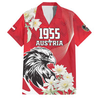 Austria Independence Day 1955 Family Matching Puletasi and Hawaiian Shirt Black Eagle And Edelweiss Flowers - Wonder Print Shop