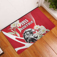 Austria Independence Day 1955 Rubber Doormat Black Eagle And Edelweiss Flowers - Wonder Print Shop