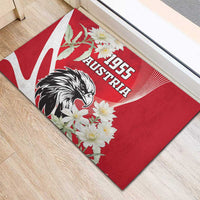 Austria Independence Day 1955 Rubber Doormat Black Eagle And Edelweiss Flowers - Wonder Print Shop