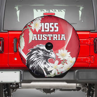 Austria Independence Day 1955 Spare Tire Cover Black Eagle And Edelweiss Flowers - Wonder Print Shop