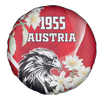 Austria Independence Day 1955 Spare Tire Cover Black Eagle And Edelweiss Flowers - Wonder Print Shop