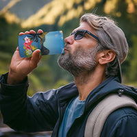 Saint Lucia Pitons 4 in 1 Can Cooler Tumbler With Hibiscus Flowers - Wonder Print Shop