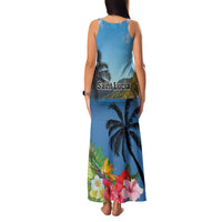 Saint Lucia Pitons Family Matching Tank Maxi Dress and Hawaiian Shirt With Hibiscus Flowers - Wonder Print Shop