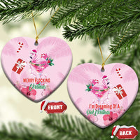 Bahamas Flamingo Christmas Ceramic Ornament Merry Flocking - Wonder Print Shop