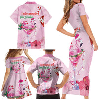 Bahamas Flamingo Christmas Family Matching Short Sleeve Bodycon Dress and Hawaiian Shirt Merry Flocking - Wonder Print Shop
