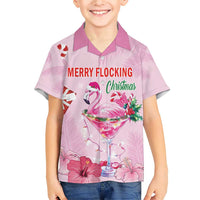 Bahamas Flamingo Christmas Family Matching Short Sleeve Bodycon Dress and Hawaiian Shirt Merry Flocking - Wonder Print Shop