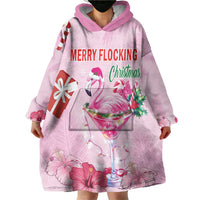 Bahamas Flamingo Christmas Wearable Blanket Hoodie Merry Flocking - Wonder Print Shop