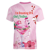 Bahamas Flamingo Christmas Women V-Neck T-Shirt Merry Flocking - Wonder Print Shop
