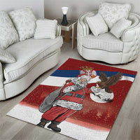 Serbia Santa Christmas Area Rug Christmas Serbian Eagle Flag Style - Wonder Print Shop