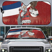 Serbia Santa Christmas Auto Sun Shade Christmas Serbian Eagle Flag Style - Wonder Print Shop