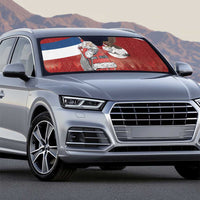 Serbia Santa Christmas Auto Sun Shade Christmas Serbian Eagle Flag Style - Wonder Print Shop