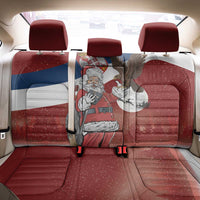 Serbia Santa Christmas Back Car Seat Cover Christmas Serbian Eagle Flag Style - Wonder Print Shop