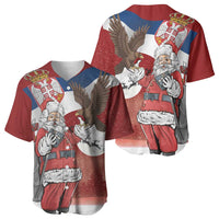 Serbia Santa Christmas Baseball Jersey Christmas Serbian Eagle Flag Style - Wonder Print Shop