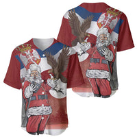 Serbia Santa Christmas Baseball Jersey Christmas Serbian Eagle Flag Style - Wonder Print Shop