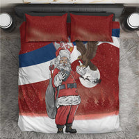 Serbia Santa Christmas Bedding Set Christmas Serbian Eagle Flag Style - Wonder Print Shop