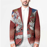 Serbia Santa Christmas Blazer Christmas Serbian Eagle Flag Style - Wonder Print Shop