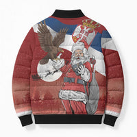 Serbia Santa Christmas Bomber Puffer Jacket Christmas Serbian Eagle Flag Style - Wonder Print Shop