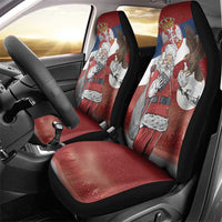 Serbia Santa Christmas Car Seat Cover Christmas Serbian Eagle Flag Style - Wonder Print Shop