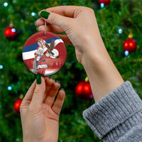 Serbia Santa Christmas Ceramic Ornament Christmas Serbian Eagle Flag Style - Wonder Print Shop