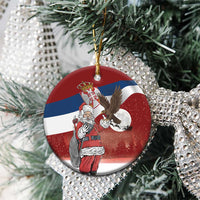 Serbia Santa Christmas Ceramic Ornament Christmas Serbian Eagle Flag Style - Wonder Print Shop