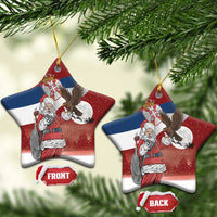 Serbia Santa Christmas Ceramic Ornament Christmas Serbian Eagle Flag Style - Wonder Print Shop