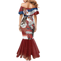 Serbia Santa Christmas Family Matching Mermaid Dress and Hawaiian Shirt Christmas Serbian Eagle Flag Style - Wonder Print Shop
