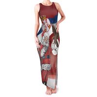 Serbia Santa Christmas Family Matching Tank Maxi Dress and Hawaiian Shirt Christmas Serbian Eagle Flag Style - Wonder Print Shop