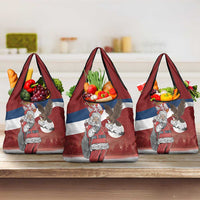 Serbia Santa Christmas Grocery Bag Christmas Serbian Eagle Flag Style - Wonder Print Shop