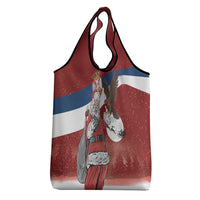 Serbia Santa Christmas Grocery Bag Christmas Serbian Eagle Flag Style - Wonder Print Shop
