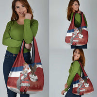 Serbia Santa Christmas Grocery Bag Christmas Serbian Eagle Flag Style - Wonder Print Shop