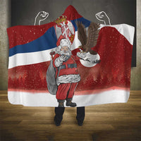 Serbia Santa Christmas Hooded Blanket Christmas Serbian Eagle Flag Style - Wonder Print Shop