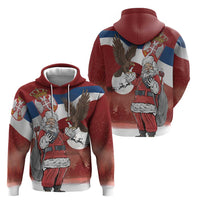 Serbia Santa Christmas Hoodie Christmas Serbian Eagle Flag Style - Wonder Print Shop