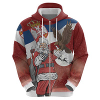 Serbia Santa Christmas Hoodie Christmas Serbian Eagle Flag Style - Wonder Print Shop