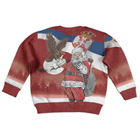 Serbia Santa Christmas Kid Ugly Christmas Sweater Christmas Serbian Eagle Flag Style - Wonder Print Shop