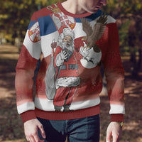 Serbia Santa Christmas Ugly Christmas Sweater Christmas Serbian Eagle Flag Style - Wonder Print Shop