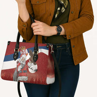 Serbia Santa Christmas Leather Bag Christmas Serbian Eagle Flag Style - Wonder Print Shop