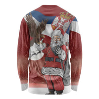 Serbia Santa Christmas Long Sleeve Shirt Christmas Serbian Eagle Flag Style - Wonder Print Shop