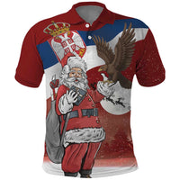 Serbia Santa Christmas Polo Shirt Christmas Serbian Eagle Flag Style - Wonder Print Shop