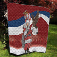 Serbia Santa Christmas Quilt Christmas Serbian Eagle Flag Style - Wonder Print Shop