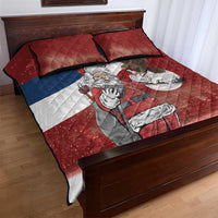 Serbia Santa Christmas Quilt Bed Set Christmas Serbian Eagle Flag Style - Wonder Print Shop