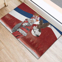Serbia Santa Christmas Rubber Doormat Christmas Serbian Eagle Flag Style - Wonder Print Shop