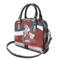 Serbia Santa Christmas Shoulder Handbag Christmas Serbian Eagle Flag Style - Wonder Print Shop