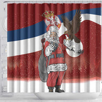 Serbia Santa Christmas Shower Curtain Christmas Serbian Eagle Flag Style - Wonder Print Shop