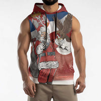 Serbia Santa Christmas Sleeveless Hoodie Christmas Serbian Eagle Flag Style - Wonder Print Shop