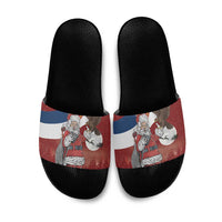 Serbia Santa Christmas Slide Sandals Christmas Serbian Eagle Flag Style - Wonder Print Shop