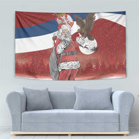 Serbia Santa Christmas Tapestry Christmas Serbian Eagle Flag Style - Wonder Print Shop